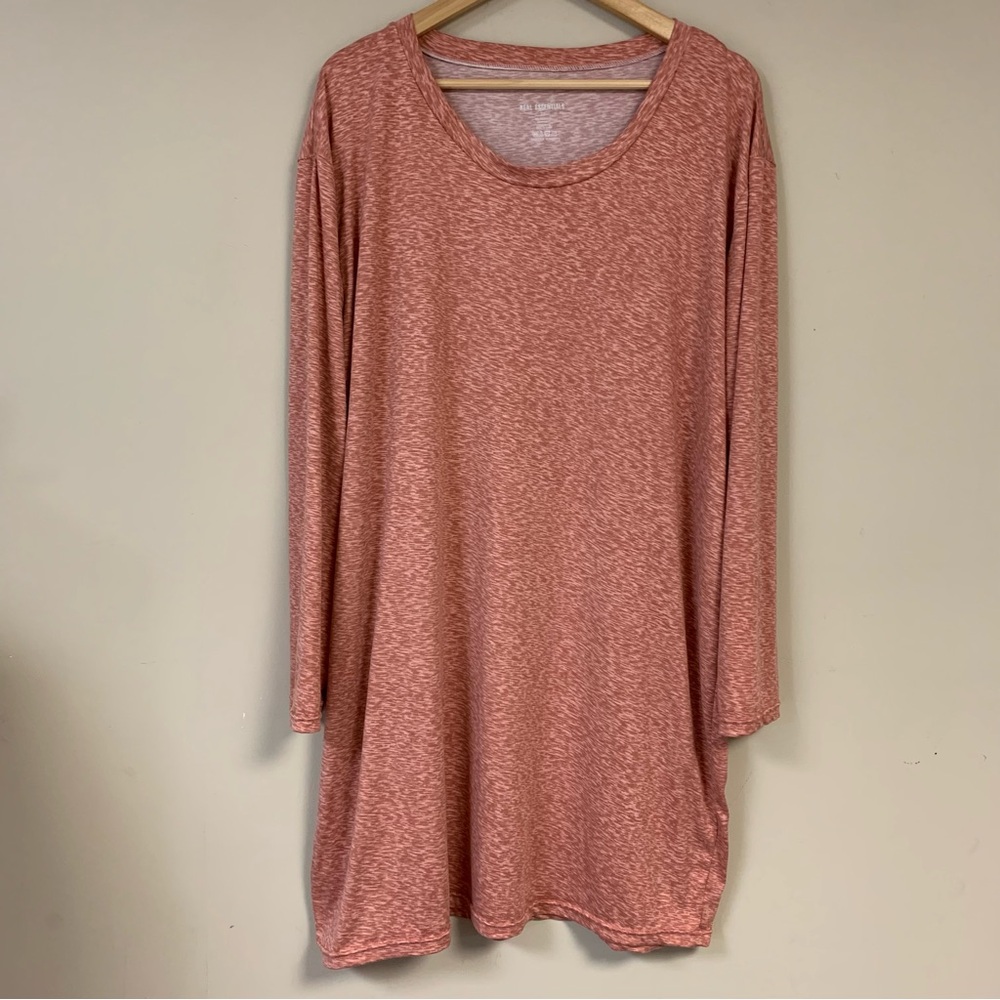 Tunic Top Womens 2X Oversized Soft Flowy Drapy 
Peach Long Shirt Top Winter Plus